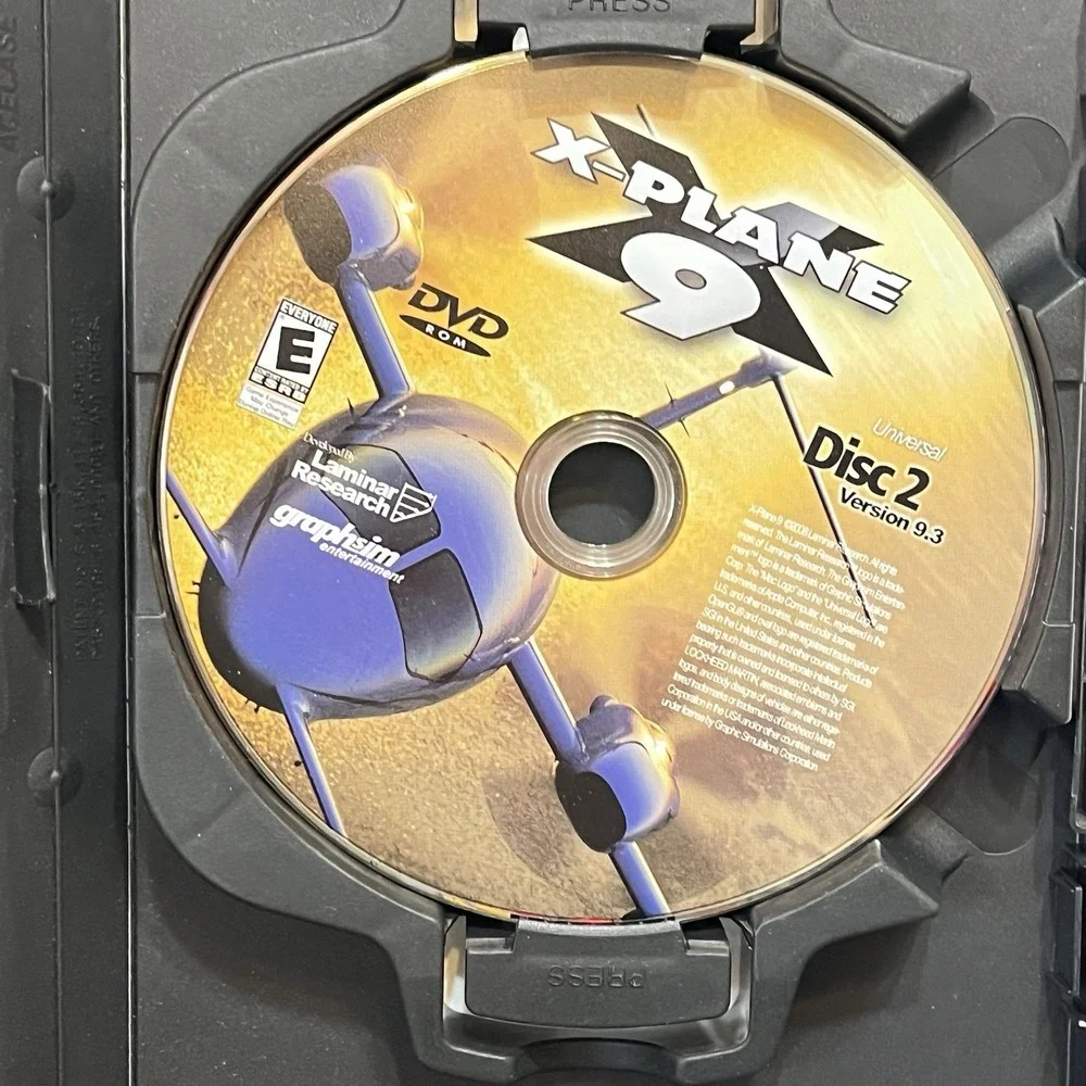 X-Plane 9 Flight Simulation PC Dvd Rom Software 2008 6 Discs - Disc 1 is MISSING
